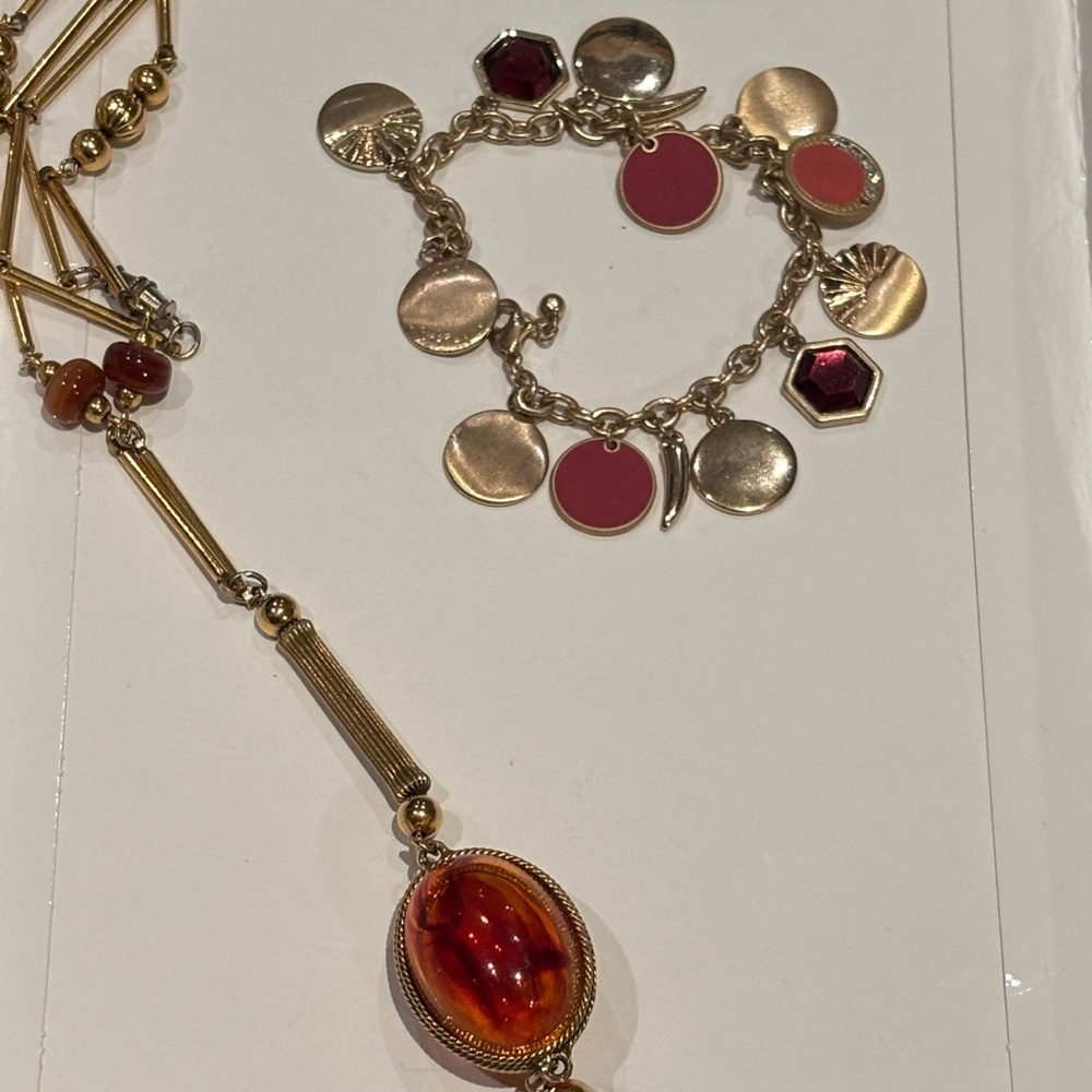 Elegant Gold and Red Jewelry Set